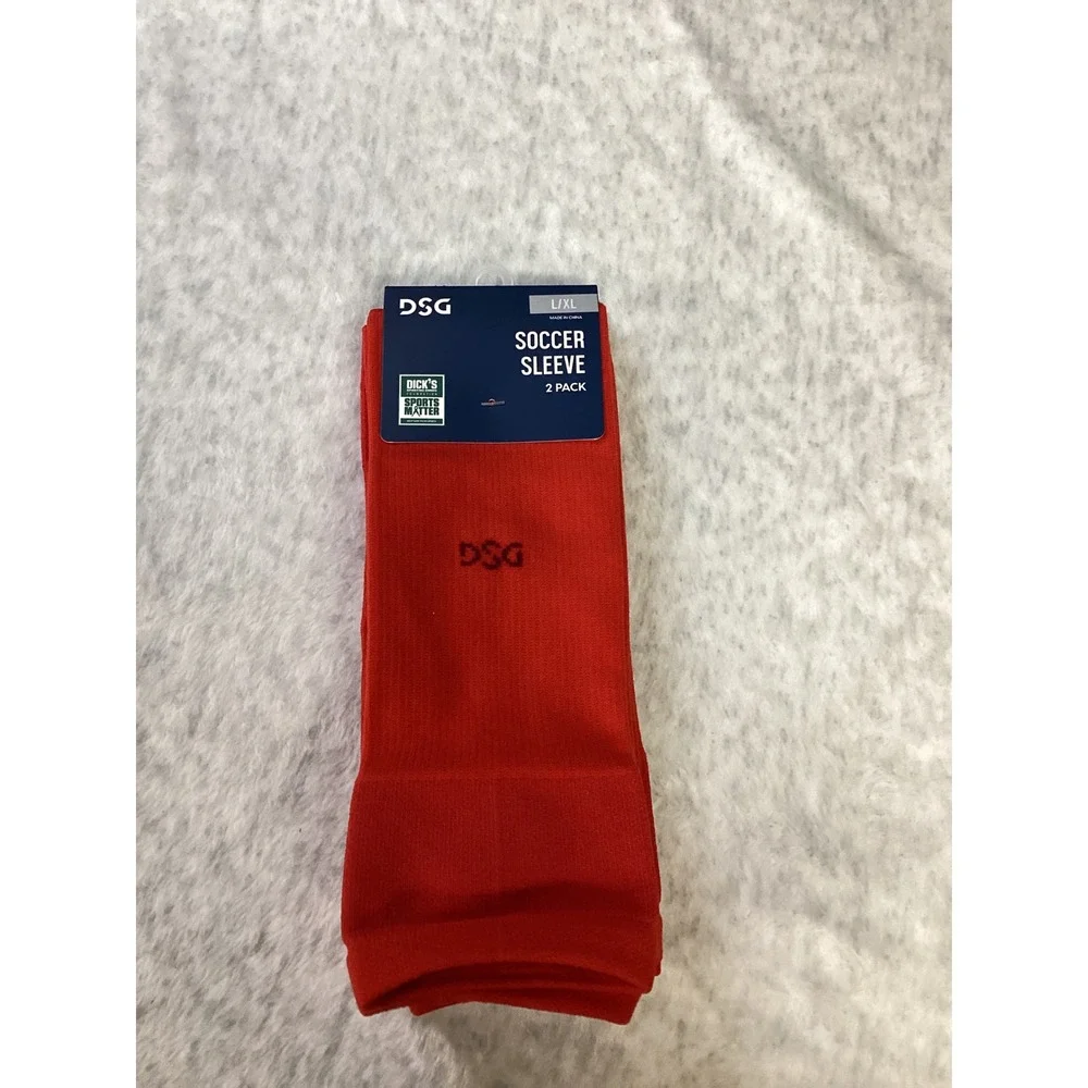 DSG Soccer Sleeve‎ 2 Pack Red Unisex L/XL Shin Guard Covers DSGSCRSLV01
